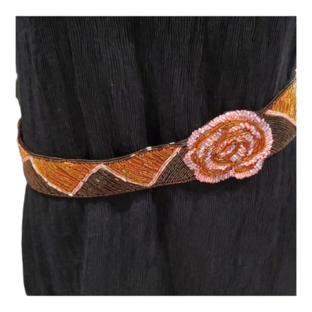 Women's Embellished Flower Fabric Belt